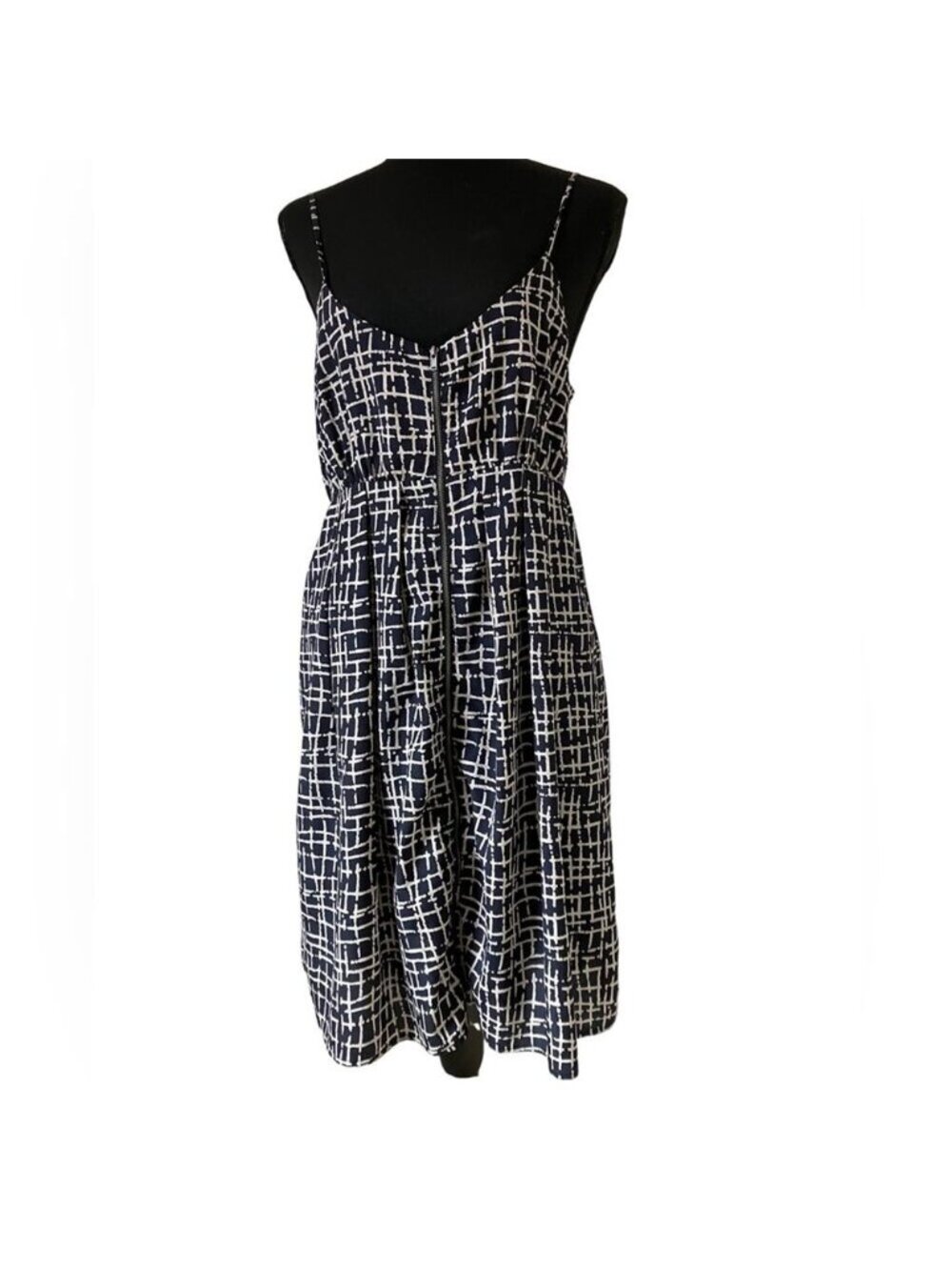 Greylin Navy and White Patterned Women's Dress M